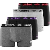 UMBRO Men's Cotton Boxer Briefs, Men's Underwear, Comfortable, Soft (Lot of 4)