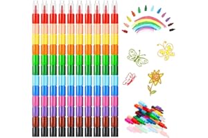 Coolon Wachsmalstifte,Buntstifte für Kleinkinder,Stapelbare Buntstifte Kinder,12 Farben Malen ​Buntstifte für kinder Malerei Geschenk Büro Schulbedarf (10Stück)