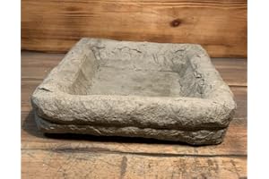 J AND L STONE ORNAMENTS STONE GARDEN SQUARE BIRD BATH BOWL ORNAMENT BIRD BATH TOP ONLY