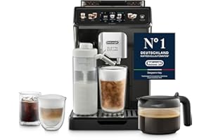 ‎DE'LONGHI De'Longhi Eletta Explore Cold Brew ECAM452.67.G, Automatyczny Ekspres do Kawy z Systemem LatteCrema Hot i Cool, Technologia Cold Extraction, w Zestawie Dzbanek do Kawy, Ciemnoszary