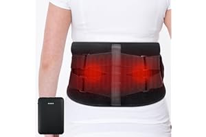 Aroma Season Heat Pad for Back Pain Relief, Cordless Heated Back Warmer with Vibration Massager, 5000mAh Power Bank, 3 Heating Levels, 3 Vibration Modes, Heated Belt for Women and Men (Black)
