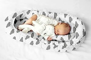 KOSPU Multifunktionale Kuschelnest Babynest Kokon für Babys und Säuglinge, Nestchen, Reisebett, 100% Baumwolle, antiallergisch