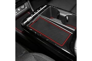 KUNGKIC Lot de 15 tapis antidérapants en caoutchouc pour Hyundai Tucson 2025, pour gobelet à eau, boîte de rangement, rouge