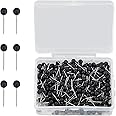Map Tacks Small Round Head Push Pins, 1000Pcs Marking Pins for Maps, Thumb Tacks With Plastic Head, Black