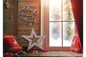 AIIKES 7x5FT Vinilo Navidad Telón de Fondo Navidad Guirnalda Ventana Fotografía Fondo Copo Nieve Reno Almohada Disparar Telones de Fondo Invierno Año Nuevo Interior Photo Booth Studio Props 11-729