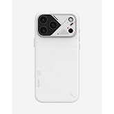 Aulumu iPhone 17 Pro Max İle Uyumlu A17 Vegan Leather Serisi MagSafe Deri Kılıf (Beyaz)