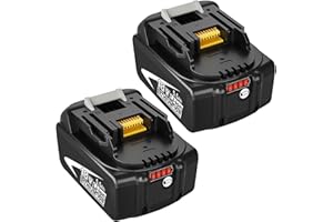 Kengdor 2X BL1860B Batterie de Remplacement pour Makita 18V Batterie pour Makita 18V BL1850B BL1860B BL1850 BL1840B BL1830B BL1820 BL1815 BL1825 BL1835 avec indicateur LED