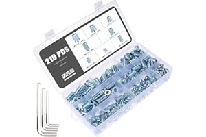 Knpwer 210 Pcs Insert Fileté,Six pans Creux Inserts Filetés Écrou,M6 M8 M10 Insert Fileté Bois Pour Meubles en Bois,avec 3 Pcs Clé Hexagonale