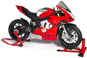 GENERIC 1:6 Scale Ducati V4 Alloy Dynamic Motorcycle Model,Alloy Diecast Simulated Motorbike with Realistic Ignition, Smoke Spray, Sound & Light Effects for Adult Collectors