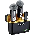 OSA Wireless Lavalier Microphone for Phone with 40Hrs Charging Case, Compact Wireless Lapel Microphone with Noise Cancellation, Mini Lapel Mic for Android/Type-C, Vlog Video Recording (2 Mic)