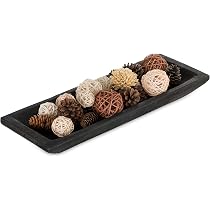 Hanobe Plateau Décoratif Bois Rectangulaire 50cm - Vide-Poche Entrée, Centre De Table Vintage