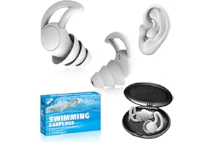 CHLFFUA Swimming Ear Plugs Adults Soft Silicone Reusable & Waterproof Ear Plugs for Swimming, Kayaking & Water Sports(Ash Gray)