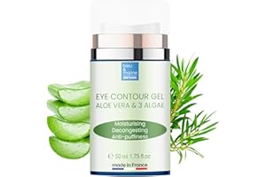 bleu & marine Bretania - Gel Contorno de Ojos Aloe Vera y Algas 50 ml | Antiarrugas e Hidratante | Reduce Ojeras y Líneas de Expresión | Aloe Vera Puro y Sabila Natural, Claro, 50 ML