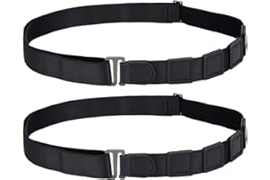 ANDERK 2 Pcs Shirt Stays with Adjustable Straps for Neat and Smart look, 120CM (47.2 inch) Long, Black