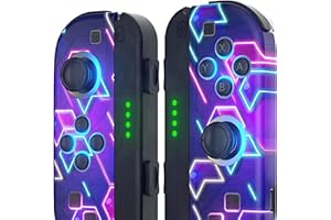 GGiking Wireless Controller Compatible with Switch/OLED/Lite, Replacement for Switch Controllers with RGB Lighting, 6-Axis Gyro, Wake-up, Dual Vibration, Turbo Function