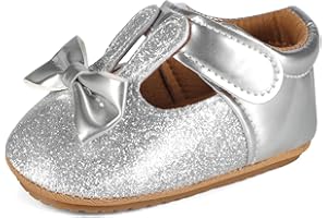 LACOFIA Scarpe Primi Passi per Bambini Scarpe Battesimo Neonata Antiscivolo Scarpe Eleganti Cerimonia
