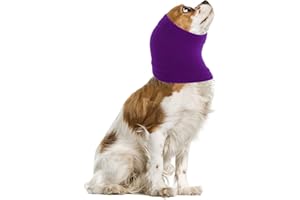 cobee Snood per cane scaldacollo e orecchie per cane, collo e orecchie per cane, scaldaorecchie per cane, scaldaorecchie per cani da indossare in bagno, toelettatura (viola, L)