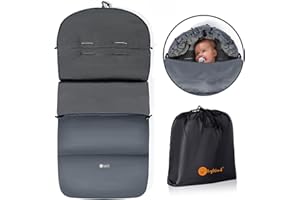 Ivywind Fußsack für Kinderwagen Buggy,Baby Fußsack Schlafsack,Babyfußsack für Babyschale,Winterfußsack mit Aufbewahrungstasche,passend für alle Kinderwagen (Grau)