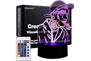 QQAAMZ Lil Peep Rapero 3d Led Anime Luz De Noche Decoración Del Hogar Colorido Celebridad Fiesta De Cumpleaños Usb Lámpara De Escritorio Regalo Para Fans