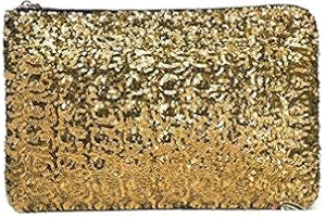 Simply Gorgeous Womens Ladies Glitter Sparkling Sequins Handbag Evening Party Clutch Bag Purse - Gold