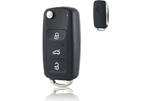 Betterher Boîtier de clé télécommande Coque de clé de Voiture Pliante de Remplacement Compatible pour Volkswagen VW Bora Passat Golf Polo Jetta Mk6 Seat Skoda Octavia T1guan