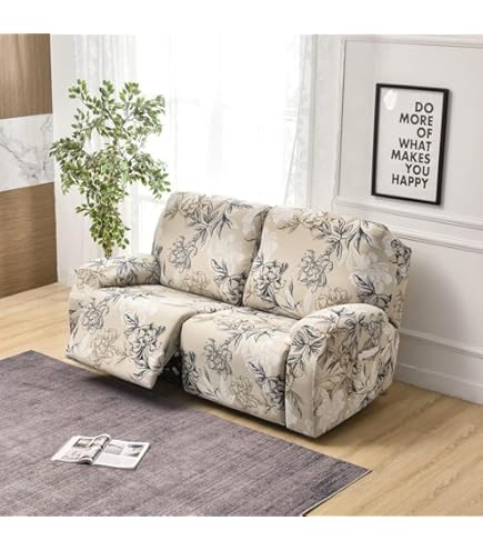 Copridivano Elasticizzato Per Poltrona Reclinabile 2 Posti | Set 6 Pezzi Lavabile | Con Tasche