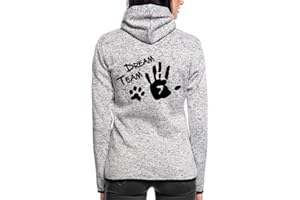 Spreadshirt Dream Team Pfote und Hand Frauen Kapuzen-Fleecejacke
