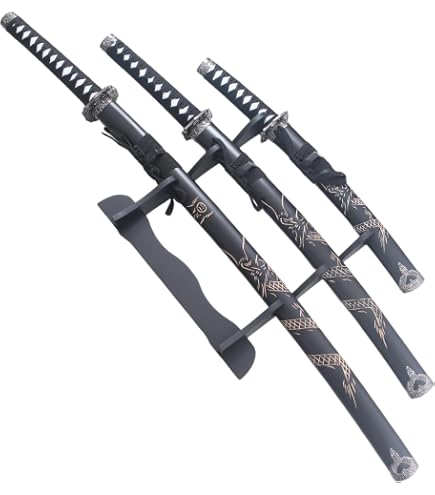 Danzan Katana Bois Dragon Noir – Sabre Japonais D'Entraînement Lame En Bois 71 Cm