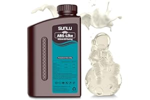SUNLU 3D Printer Resin, 1KG ABS-Like High Toughness Resin for 4k/6k/8k LCD/DLP/SLA Resin 3D Printer, 405nm UV Curing 3D Printing Resin, Good Resistance, Non-Brittle & High Precision, Clear 1000g