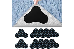FEIBETY Rug Gripper,10 Pcs Anti-Slip and Reusable Rug Carpet Grippers for Wooden and Hard Floors,Keep Your Rug in Place & Make Corner Flat,Washable Rug Pads or Carpet Stickers for all Type and Sizes of Rugs