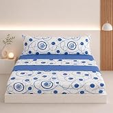 SABANALIA Dance Printed Bed Sheets 120x190 50% Cotton 50% Polyester | 3-piece bedding set: top 205 x 270, bottom sheet 120 x