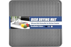 KR KITCHENRAKU Alfombrilla de goteo de 40 x 60 cm, resistente al calor, antideslizante, alfombrilla para lavar platos, mantel individual