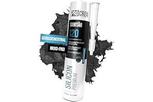 PROCREA® Premium Silikon "Saniseal 100" (anthrazit) [mit Anti-Schimmel-Formel] Hochwertiges Sanitärsilikon zum abdichten für Fugen in Bad, Dusche & Küche uvm. - Silicon schwarz in Profi-Qualität