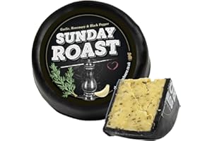 Sunday Roast Cheese Truckle (200g). A Delicious Cheddar Cheese That Has Been Inspired By The Flavours Of Sunday Roast Dinner! The Chuckling Cheese Company.