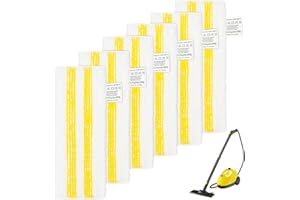 DLAIMI 6 Mikrofaser Tuchset Kompatibel für Kärcher Dampfreiniger EasyFix SC 2, SC 3, SC 4, SC 5 Bodendüse,mit Haken- und Schleifensystem und Grundgurt