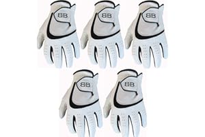 VALUE GOLF GLOVES 5 B to B All Weather Golf Gloves Cabretta Leather Thumb & Palm Patch Back to Back Only £11.00
