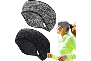 OSELEE Fleece Ponytail Headband, Lightweight Winter Headband Ear Warmers Stretchy Sport Band, for Women Yoga/Skiing/Running/Cycling/Outside Sport