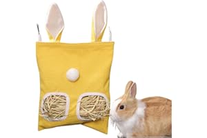 GENÉRICO Bolsas de Heno Alimentador de Conejo,Bolsa de Heno,Bolsa de Alimentación de Animales Pequeños,Bolsa de Heno para Mascotas para Conejo/Conejillo de Indias/Chinchilla(Amarillo) (Amarillo, S)
