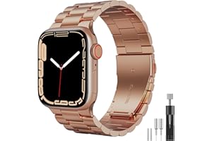 owlhold Compatible con correa de reloj Apple Watch de 42/44/45 mm, 38/40/41 mm, correa de acero inoxidable para series 7/6/5/4/3/2/1/SE para hombres y mujeres
