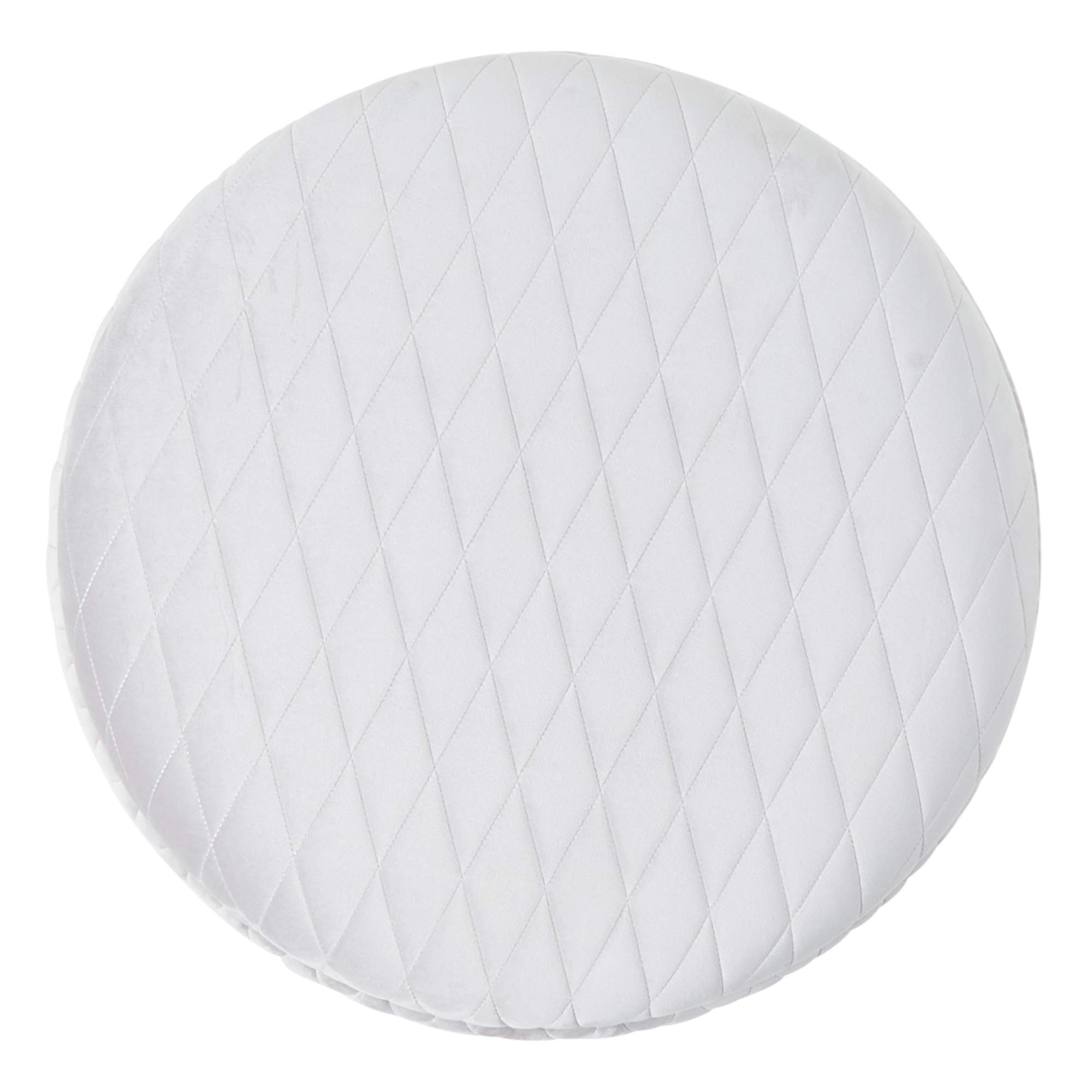 Beautify Gesteppter Aufbewahrungshocker - Grauer Samt Rund Ottomane