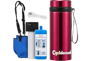 ‎CGOLDENWALL CGOLDENWALL 3-7Stifte Insulin Kühlbox Elektrisch丨2-8℃ Zirkulationskühlung Auto Abschaltung USB LCD Temperaturanzeige+TSA Biogel Eisbeutel, Tragbare Medikamente Kühler