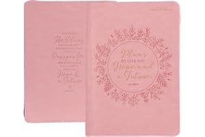 Christian Art Gifts 2024 12 Month Executive Vegan Leather Planner for Women: Hope & a Future - Jeremiah 29:11 Inspirational Bible Verse, Daily Personal Organizer w/Zipper Closure & Ribbon, Pink