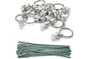 PEXTIAN 15 Pack Greenhouse Bolts and Rings, Aluminium Cropped Head Greenhouse Bolts and Nuts with Plant Ties, Create Secure Fixing Anchors in Channels for Plant Support, New Installations and Repairs