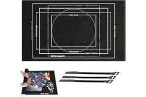 FUFUPAW 66 * 116cm Puzzlematte, Puzzelmatte, Puzzle Mat, Schwarze Puzzleunterlage Mit 3 Klettbändern Zur Aufbewahrung, Ideal Für Bis Zu 1.500 Rätsel, Platzsparende Lösung Für Puzzleliebhaber