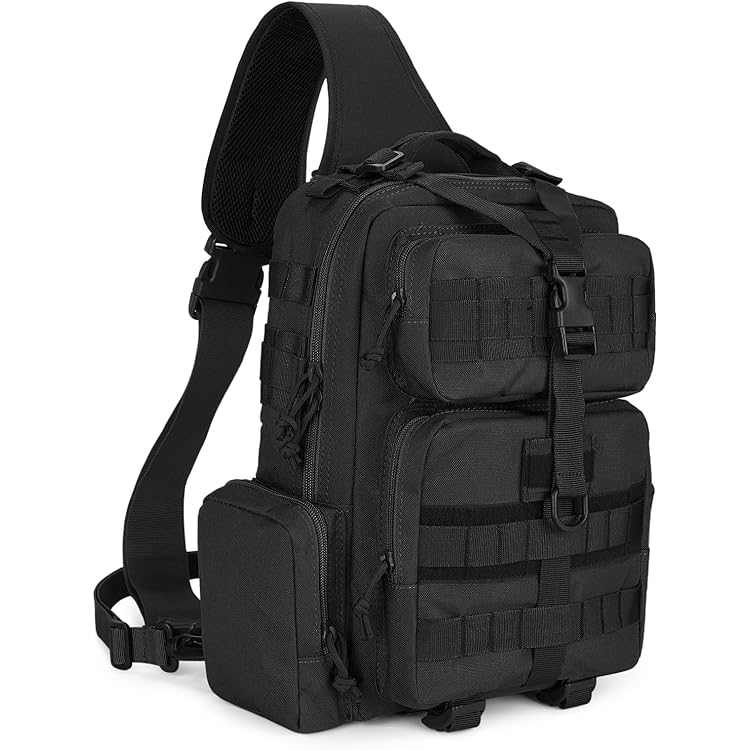 G-raphy Tactische Slingtas voor Mannen Eenzijdige Schouderrugzak EDC Crossbody Borsttas voor Buiten Wandelen Fietsen Reizen (cp zwart G-raphy Tactische Slingtas voor Mannen Eenzijdige Schouderrugzak EDC Crossbody Borsttas voor Buiten Wandelen Fietsen Reizen (cp zwart
