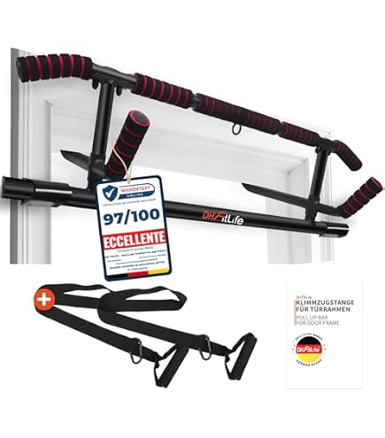 Barra Per Trazioni KESSER 4 In 1 - Con Stazione DIP E Cavi, Montaggio A Porta Senza Viti, Max 130 Kg - Foto 2