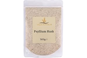 Psyllium Husk 500g by Villa Nostrum - Natural Psyllium Seed Husks, High Fibre, High Protein