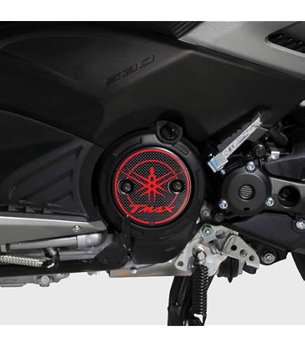 AUTOZOCO TMAX Emblem Aufkleber – Rot Glänzend, ABS, 17x2,5 Cm, 2 Stück, Für Yamaha TMAX