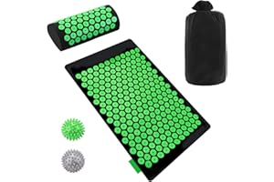 HAOYAO Acupressure Set Acupressure Mat with Pillow and 2 Pieces Massage Balls Good for Relaxation, Pain Relief, Blood Circulation