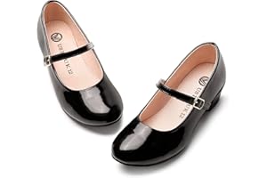 MIXIN Girls Mary Jane Shoes for Little Kids Hook and Loop Casual Princess Low Heel Party Dress Shoes for Children Ladies
